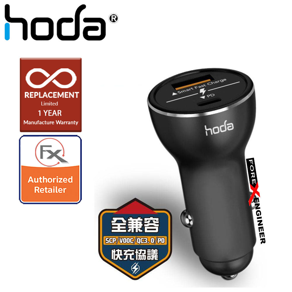 [RACKV2_CLEARANCE] HODA Dual Smart Fast Car Charger UQC3.0+PD (Type-C-36W) - (Barcode : 4713381512982 )