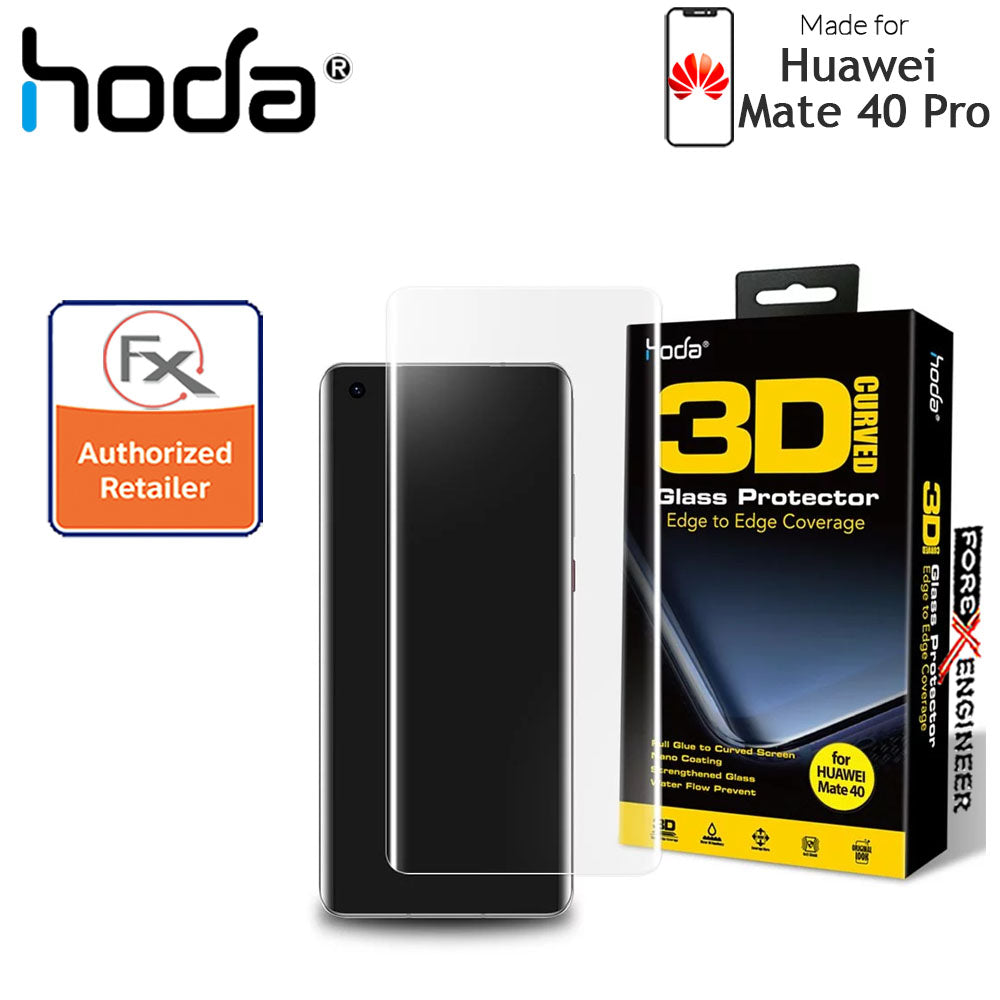 Hoda Tempered Glass for Huawei Mate 40 PRO - 3D UV FULL GLUE 9H Screen Protector (UV Lamp included) - Clear (Barcode: 4713381519417+4713381516256 )