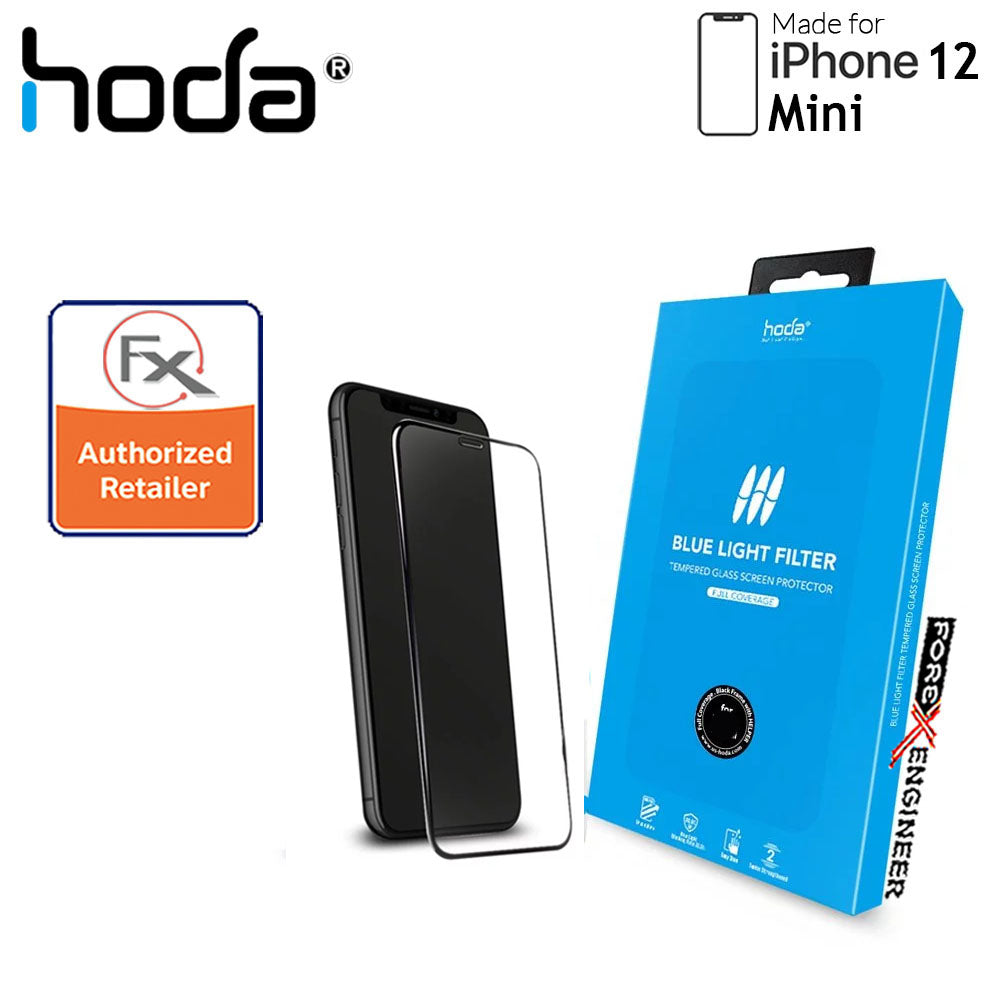 Hoda Tempered Glass for iPhone 12 Mini 5.4" - 2.5D 0.33mm Full Coverage Tempered Glass - Blue Light Filter (Barcode : 4713381518854 )
