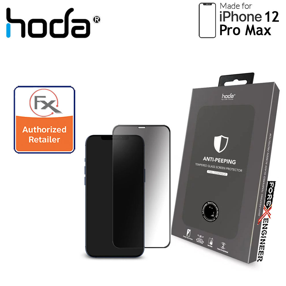 [RACKV2_CLEARANCE] Hoda Tempered Glass for iPhone  12 Pro Max 6.7" - 2.5D 0.33mm Full Coverage Tempered Glass - Anti-Peeper (Barcode : 4713381518403 )