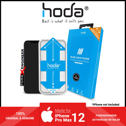 [RACKV2_CLEARANCE] Hoda Tempered Glass for iPhone 12 Pro Max - 0.5D 0.33mm Full Coverage ( with Helper ) - Blue Light Filter Matte (Barcode: 4713381519578 )