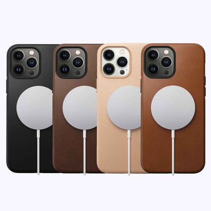 Nomad Modern Leather Rugged Case for iPhone 13 Pro Max 6.7" 5G - MagSafe Compatible - Rustic Brown (Barcode: 856500010595 )