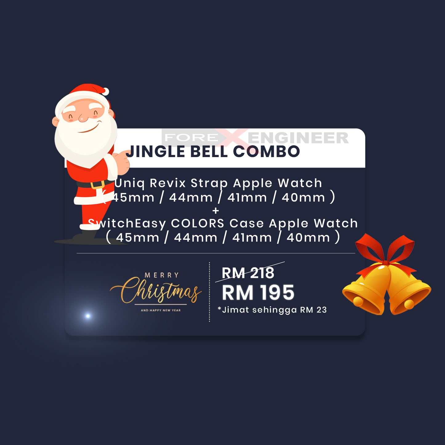[Jingle Bell COMBO] UNIQ Revix Strap + SwitchEasy Colors Case Apple Watch ( 45mm - 44mm - 41mm - 40mm )