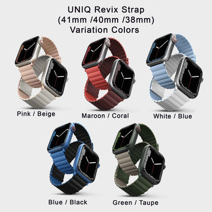 [Jingle Bell COMBO] UNIQ Revix Strap + SwitchEasy Colors Case Apple Watch ( 45mm - 44mm - 41mm - 40mm )