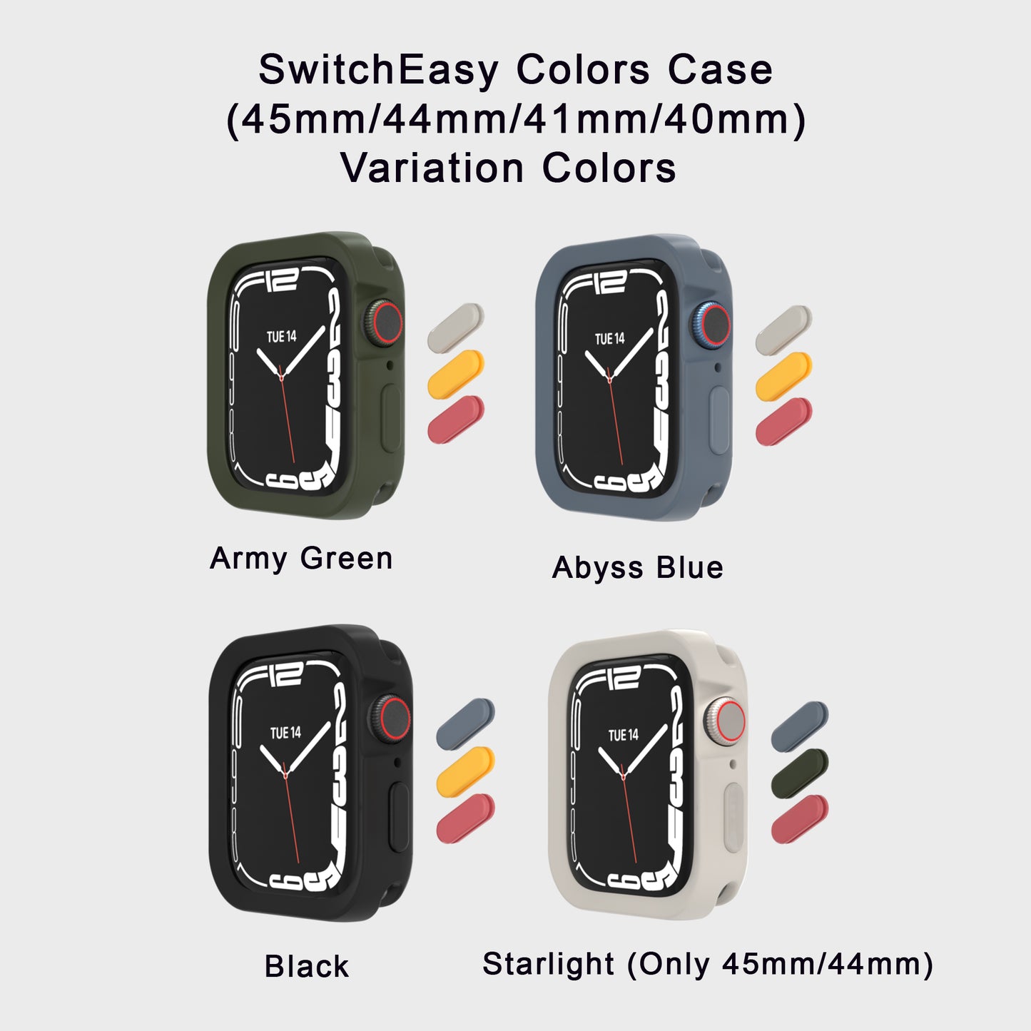 [Jingle Bell COMBO] UNIQ Revix Strap + SwitchEasy Colors Case Apple Watch ( 45mm - 44mm - 41mm - 40mm )