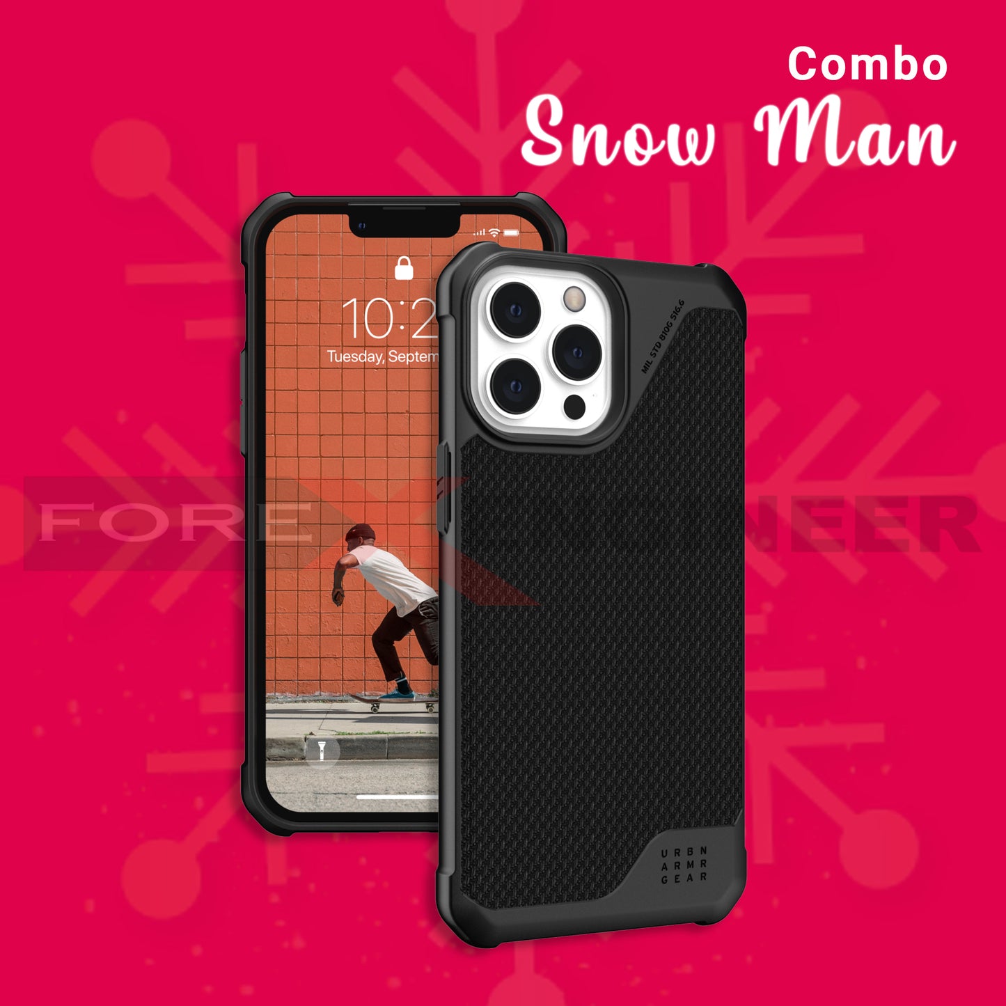 [Snow Man COMBO] UAG Metropolis LT iPhone 13 Pro - 13 Pro Max + Hoda Tempered Glass Clear iPhone 13 - 13 Pro Max (Without Helper) Barcode: 810070363444+810070364168+4711103541661+4711103541654