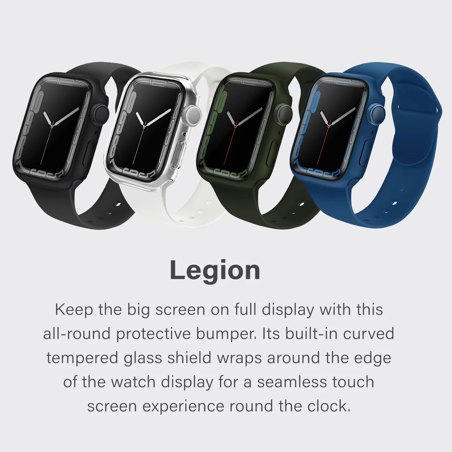 UNIQ Legion Case for Apple Watch Series 7 ( 41mm ) - Black (Barcode: 8886463679395 )