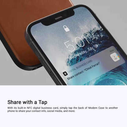 Nomad Modern Leather Rugged Case for iPhone 13 Pro Max 6.7" 5G - MagSafe Compatible - Rustic Brown (Barcode: 856500010595 )