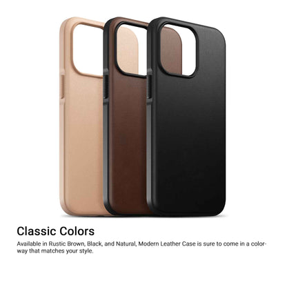 Nomad Modern Leather Rugged Case for iPhone 13 Pro Max 6.7" 5G - MagSafe Compatible - Rustic Brown (Barcode: 856500010595 )