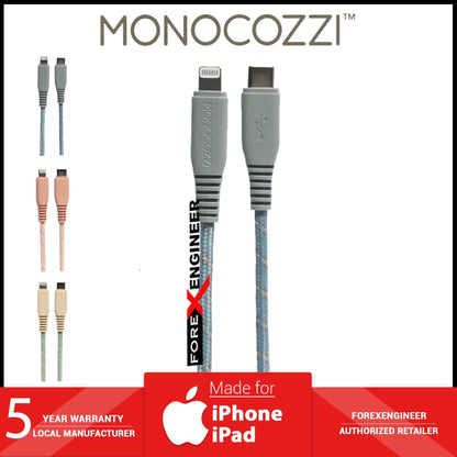 Monocozzi Motif Braided USB-C to Lightning Cable ( 100cm ) - Charcoal (Barcode: 4895199105324 )
