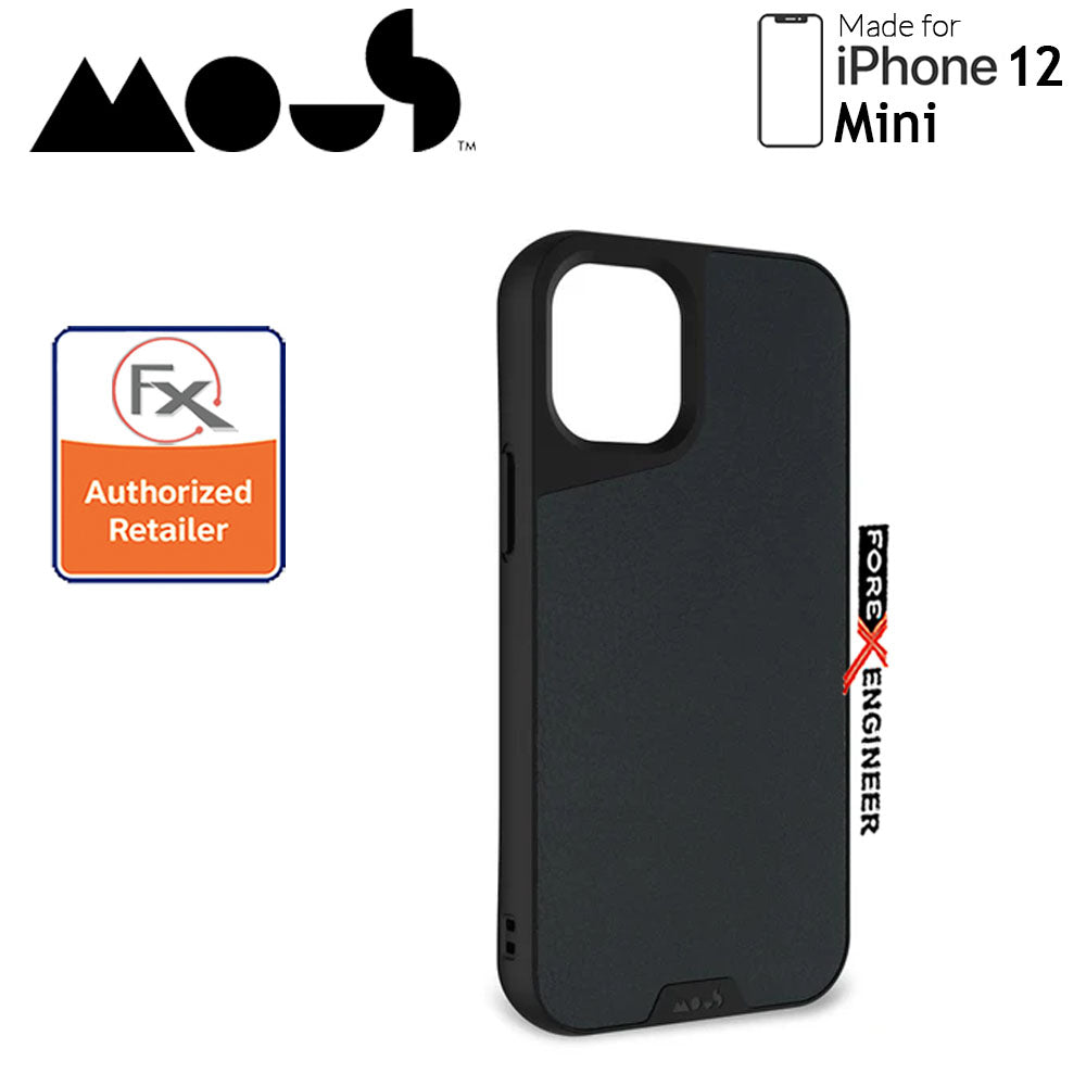 Mous Limitless 3.0 for iPhone 12 Mini 5G 5.4" - Air Shock High Impact Material Case -  Black Leather (Barcode : 5060624483844 )