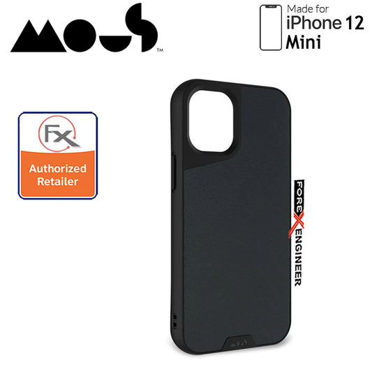 Mous Limitless 3.0 for iPhone 12 Mini 5G 5.4" - Air Shock High Impact Material Case -  Black Leather (Barcode : 5060624483844 )