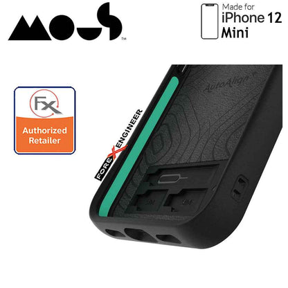 Mous Limitless 3.0 for iPhone 12 Mini 5G 5.4" - Air Shock High Impact Material Case -  Black Leather (Barcode : 5060624483844 )