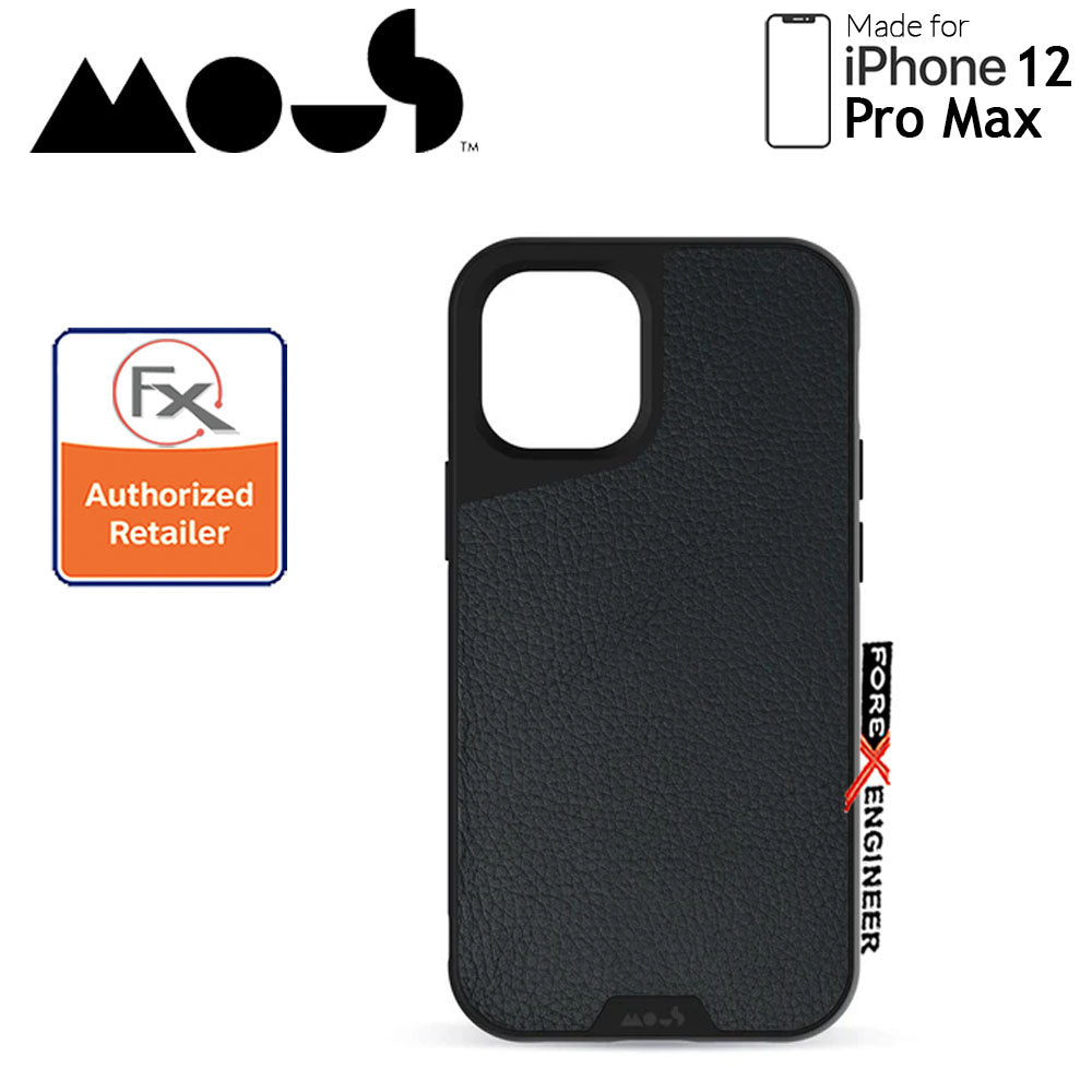 Mous Limitless 3.0 for iPhone 12 Pro Max 5G 6.7" - Air Shock High Impact Material Case -  Black Leather (Barcode : 5060624483943 )