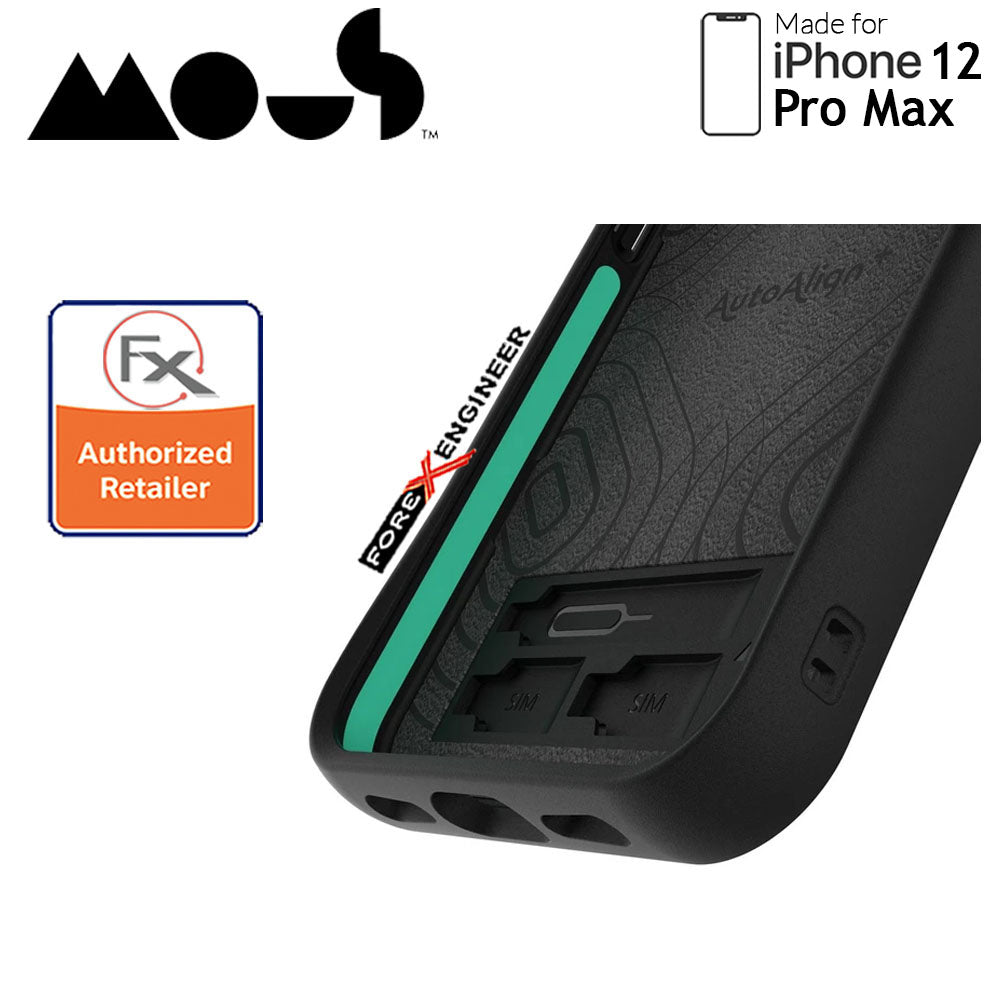 Mous Limitless 3.0 for iPhone 12 Pro Max 5G 6.7" - Air Shock High Impact Material Case -  Black Leather (Barcode : 5060624483943 )