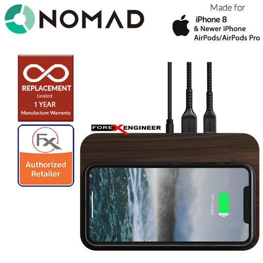 [ONLINE EXCLUSIVE] Nomad Base Station Hub with USB-C PD 18W port and Charges up to 4 devices simultaneously - Walnut Edition ( Barcode: 856504015312 )