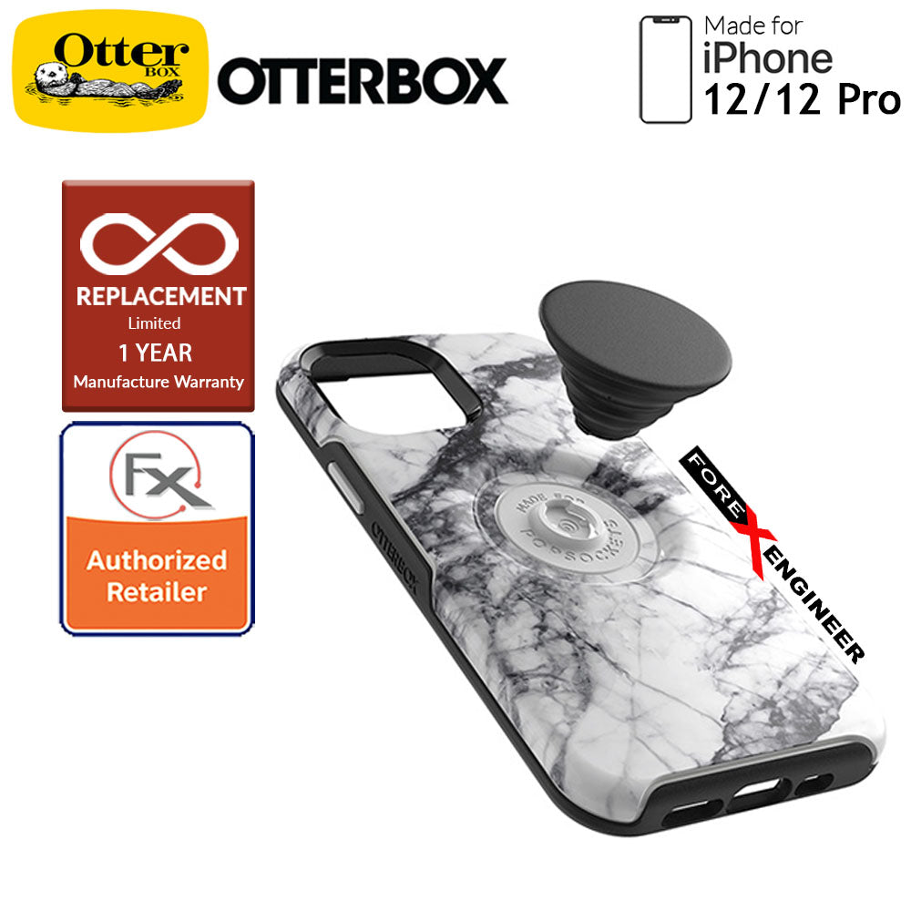 OTTER + POP Symmetry for iPhone 12 - iPhone 12 Pro 5G 6.1" - White Marble (Barcode : 840104216057 )