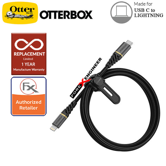 OtterBox Premium USB C to Lightning Cable -  1M PD FastCharge Glamour Black - (Barcode : 840104218228 )