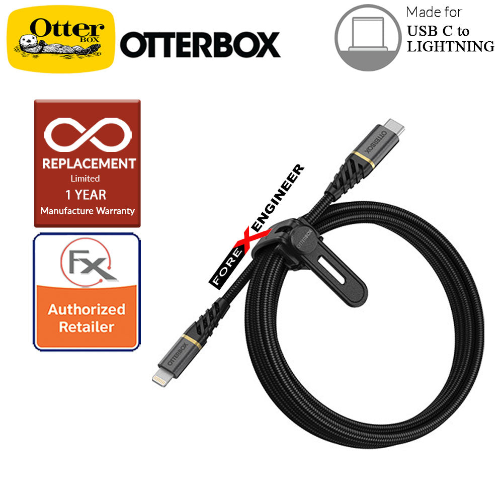 OtterBox Premium USB C to Lightning Cable -  2M PD FastCharge Glamour Black - (Barcode : 840104218235 )