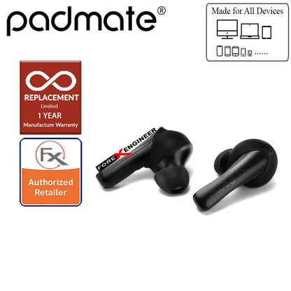 Padmate PaMu T6 Slide Mini Bluetooth Qualcomm APTX 5.0 - True Wireless Earphone with Wireless Charging Case ( Black ) ( Barcode : 6956617490427 )