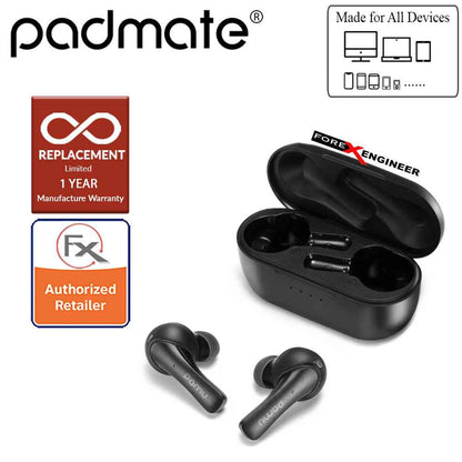 Padmate PaMu T6 Slide Mini Bluetooth Qualcomm APTX 5.0 - True Wireless Earphone with Wireless Charging Case ( Black ) ( Barcode : 6956617490427 )