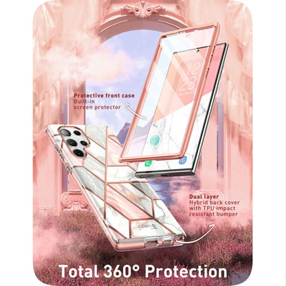 i-Blason Cosmo Case for Samsung Galaxy S23 Ultra With Build-in Screen Protector - Marble Pink