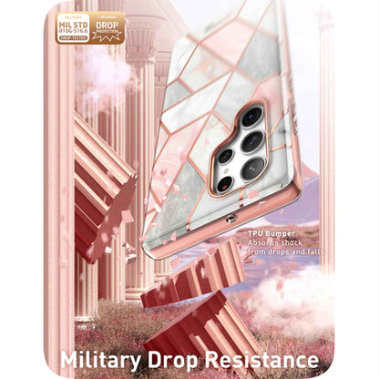 i-Blason Cosmo Case for Samsung Galaxy S23 Ultra With Build-in Screen Protector - Marble Pink