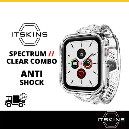 ITSKINS Spectrum Clear Combo ( Strap + Case ) for Apple Watch ( 41mm - 40mm ) Series 8 - SE2 - 7 - 6 - SE - 5 - 4 - Transparent (Barcode: 4894465648237 )