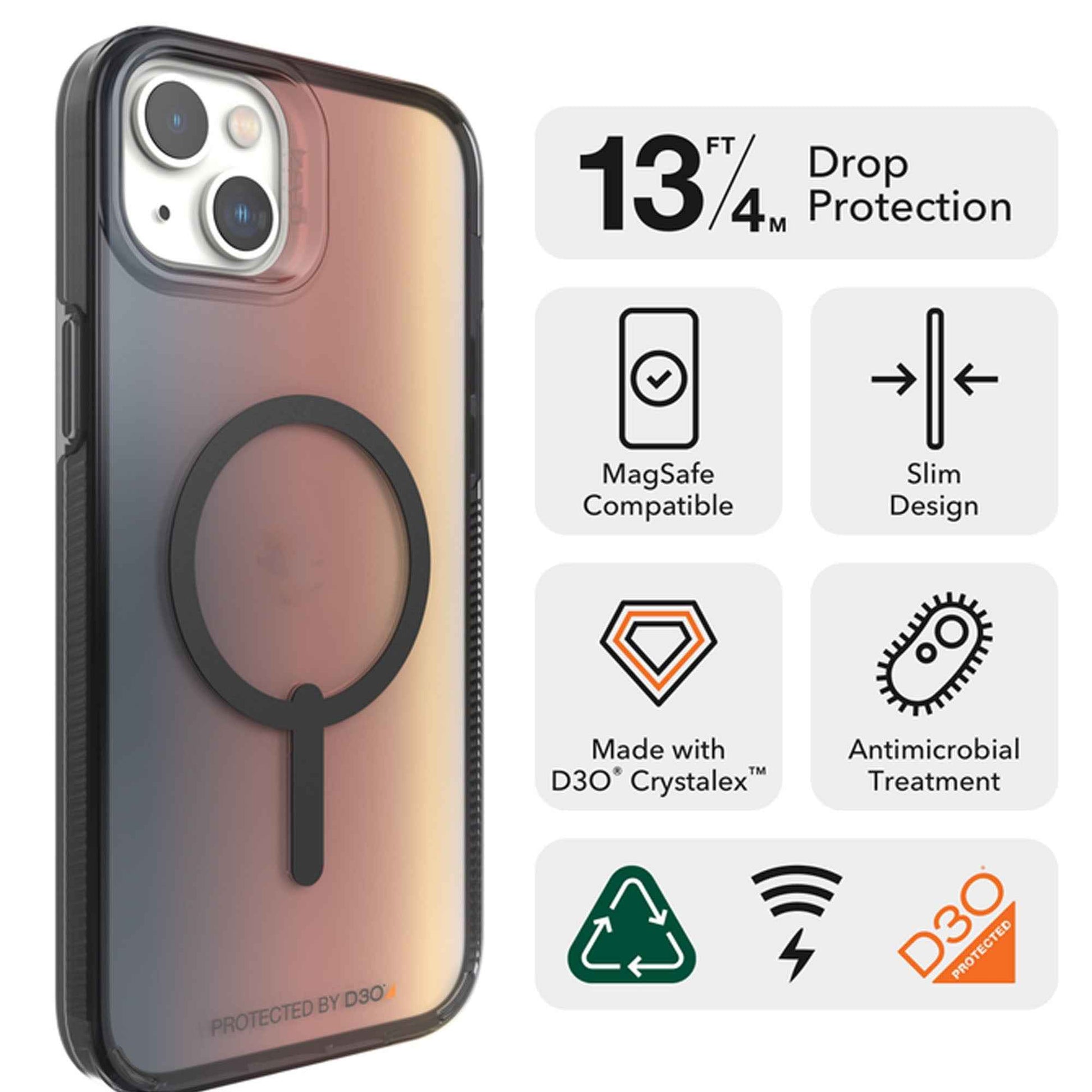 Gear4 D3O® Milan Snap for iPhone 14 Plus - Black Swirl (Barcode: 840056166080 ) - Forexengineer -Malaysia- 840056166080