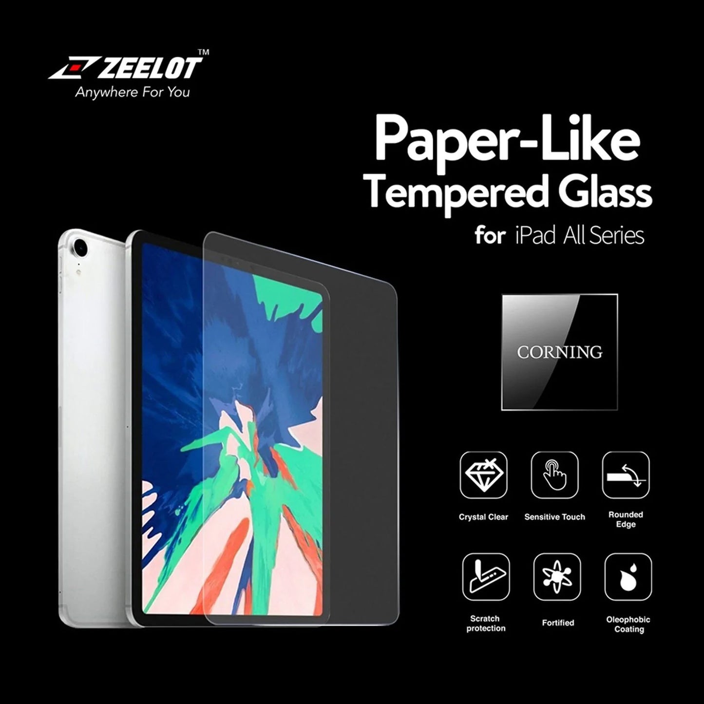 Zeelot PureGlass Tempered Glass for iPad Pro 11" & iPad Air 10.9"  2.5D Screen Protector - HD Clear