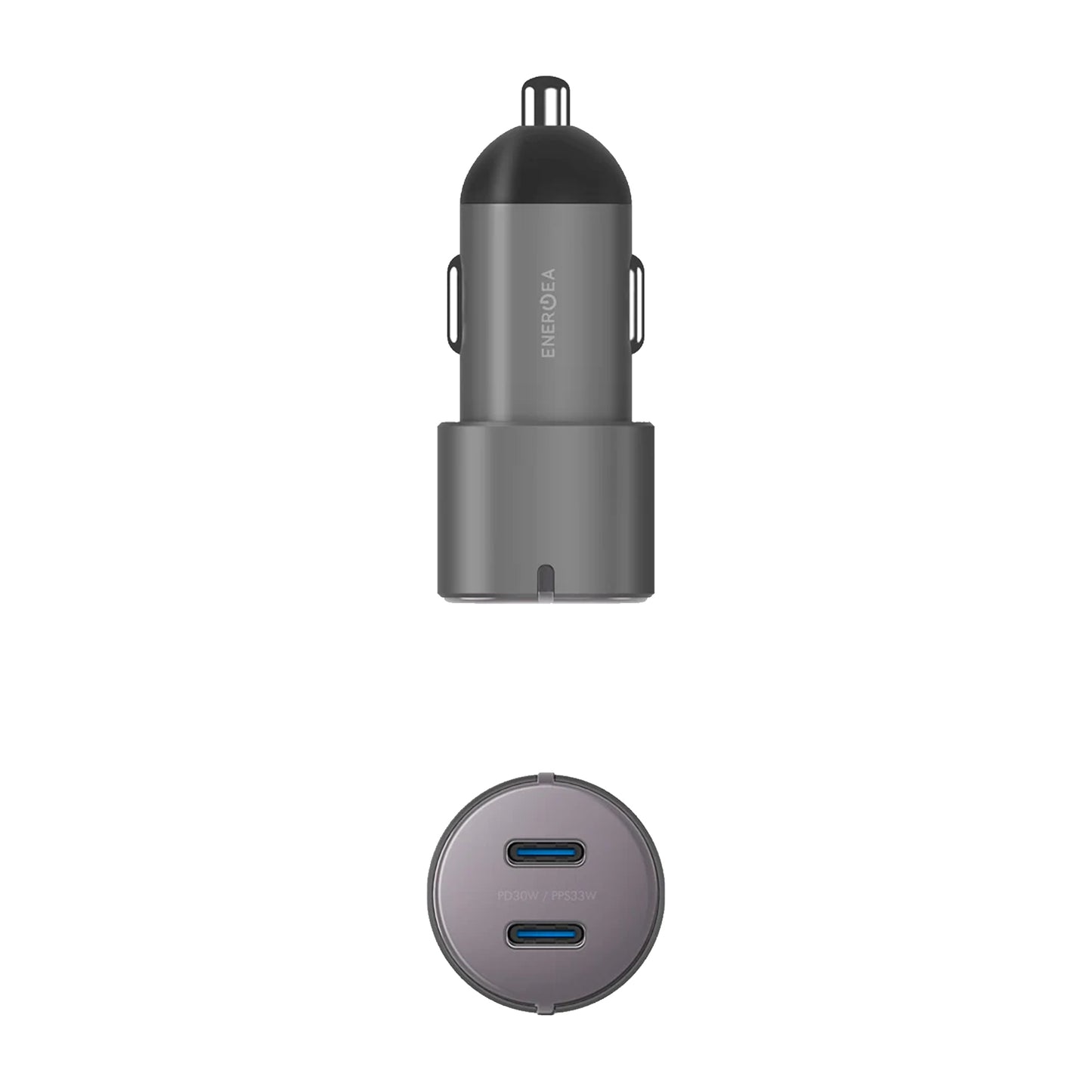 ENERGEA AluDrive D60 Car Charger 66W Max ( 30W PD ) Duo USB-C Port ( Barcode: 6957879424755 ) - Forexengineer -Malaysia- 6957879424755