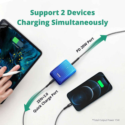 Zendure SuperMini 10,000mAh 20W PD Power Bank - Credit Card Sized - Purple ( Barcode: 850020422302 )
