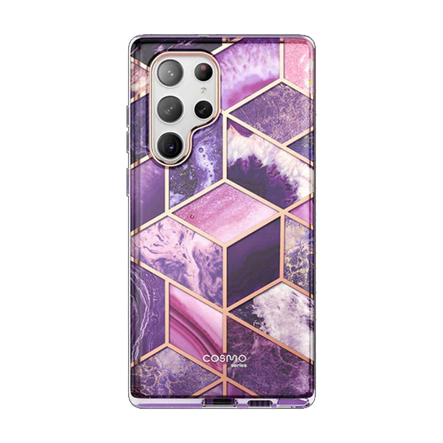 [ONLINE EXCLUSIVE] i-Blason Cosmo Case for Samsung Galaxy S23 Ultra With Build-in Screen Protector - Marble Purple (Barcode : 843439121478 )