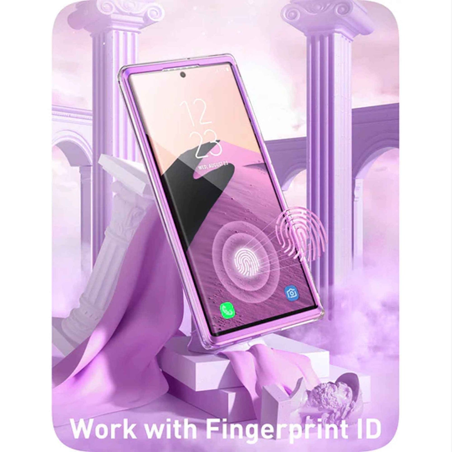 [ONLINE EXCLUSIVE] i-Blason Cosmo Case for Samsung Galaxy S23 Ultra With Build-in Screen Protector - Marble Purple (Barcode : 843439121478 )