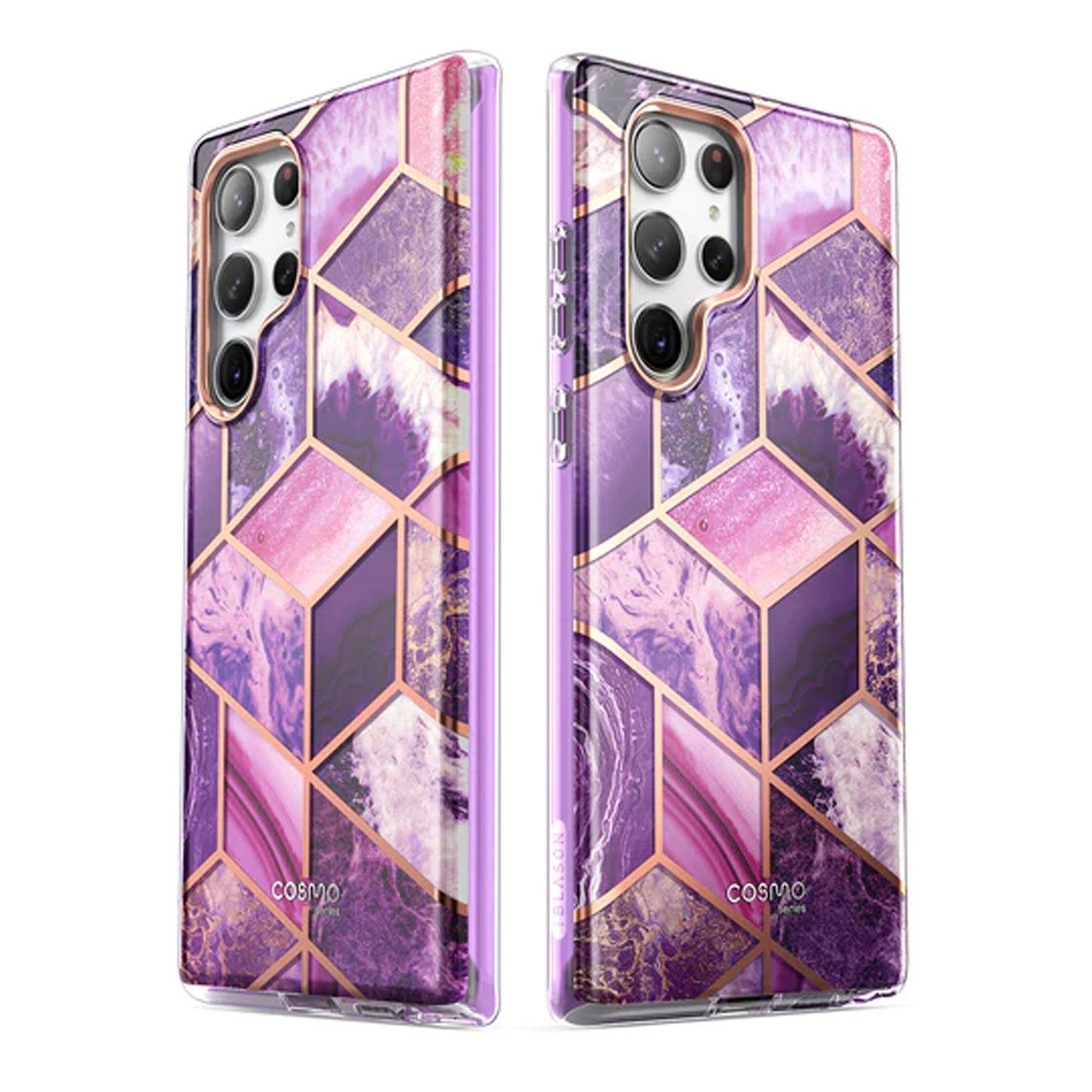 [ONLINE EXCLUSIVE] i-Blason Cosmo Case for Samsung Galaxy S23 Ultra With Build-in Screen Protector - Marble Purple (Barcode : 843439121478 )