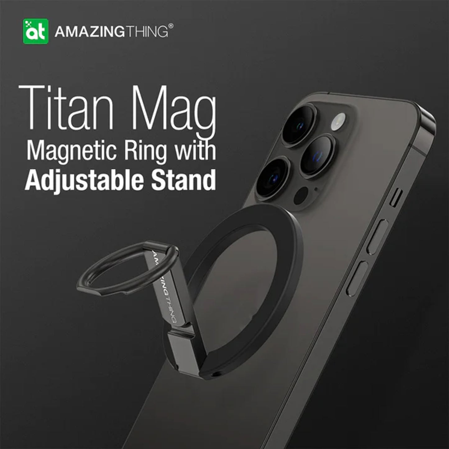 Amazingthing Titan Mag Magnetic Grip with Adjustable Stand - Navy Blue (Barcode : 4892878077620 )