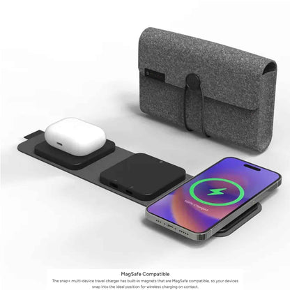 Mophie Snap+ Multi-Device Travel Charger - MagSafe Compatible for iPhone & Android - Black ( Barcode: 840056162839 )