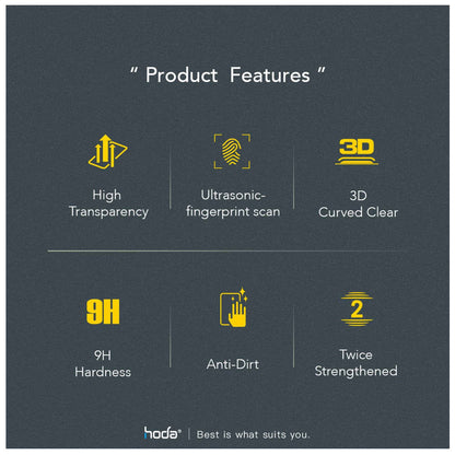 Hoda 3D UV Full Glue Tempered Glass for Samsung S23 Ultra - Full Coverage Curve Screen Protector (Cases Friendly) - Light Included - Clear (Barcode: 4711103548912 )