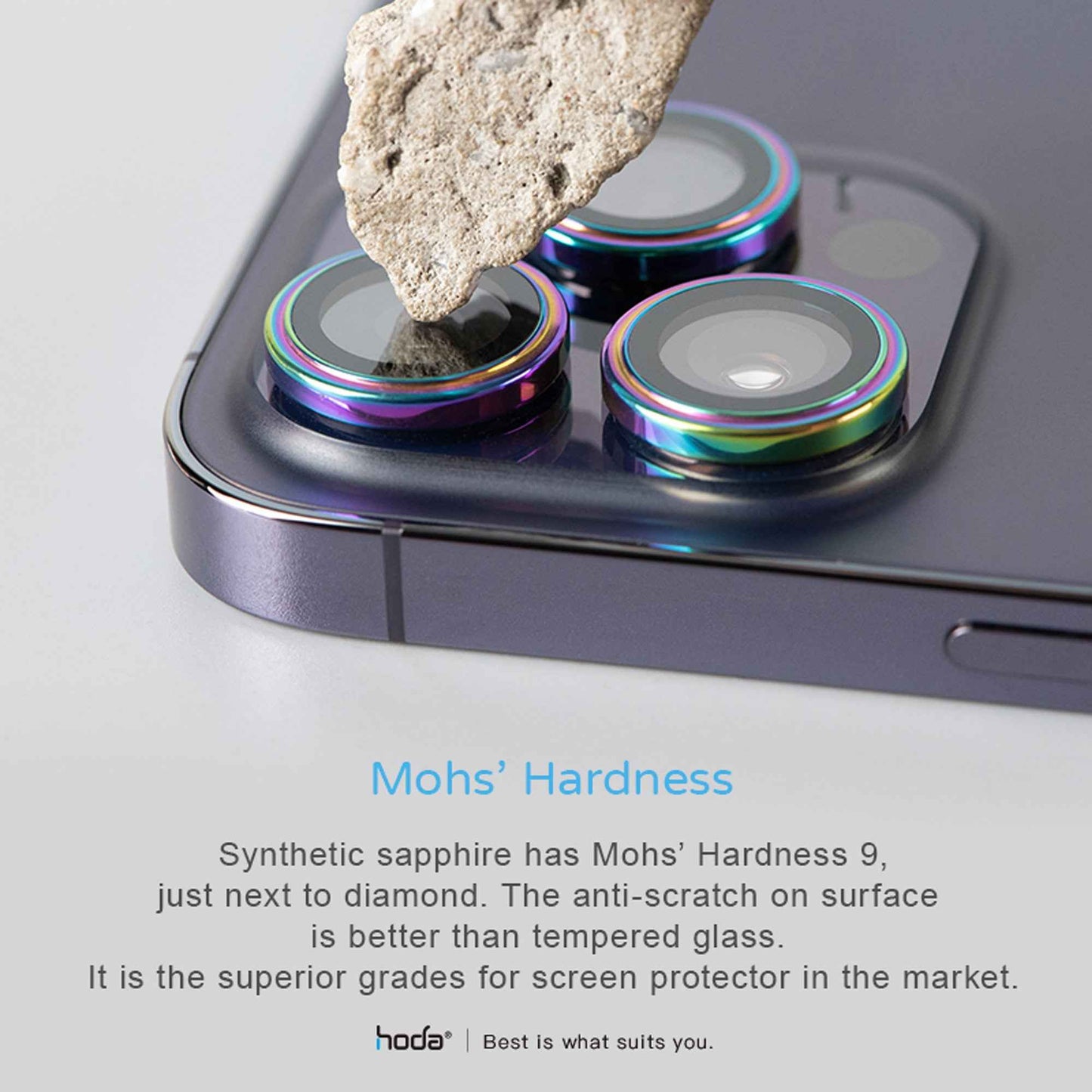 Hoda Sapphire Lens Protector for iPhone 14 Pro - 14 Pro Max - Gold (3pcs) (Barcode: 4711103546628 )