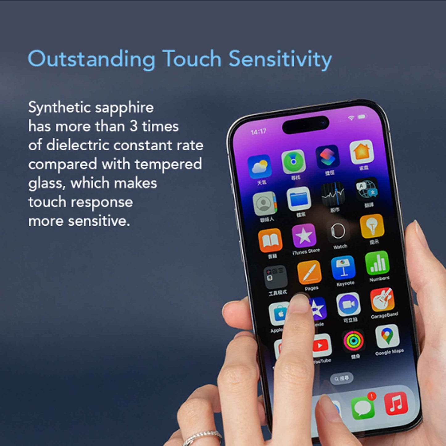 Hoda Sapphire Screen Protector for iPhone 14 Pro with Dust Free Helper ( Barcode: 4711103546321 )