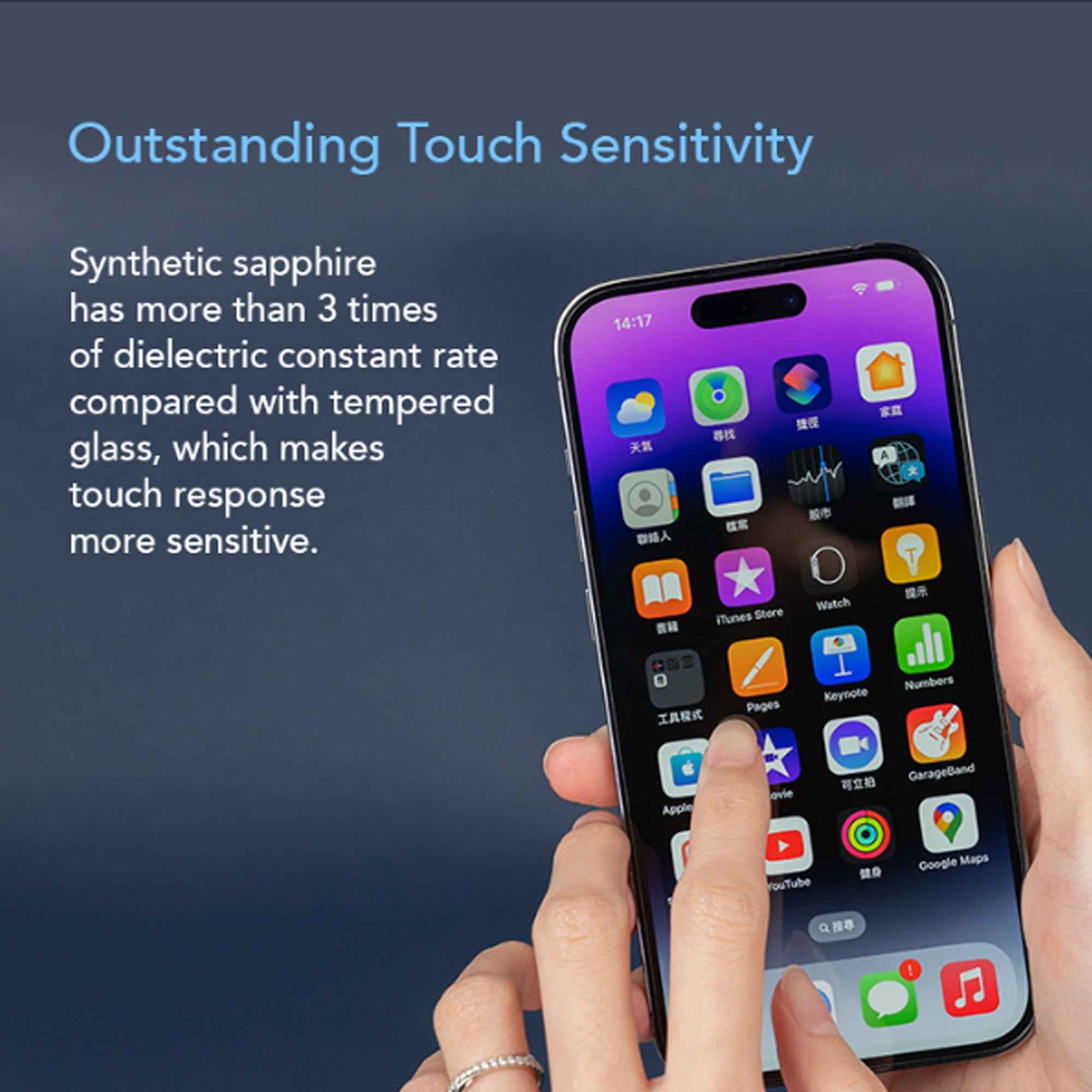 Hoda Sapphire Screen Protector for iPhone 14 Pro with Dust Free Helper ( Barcode: 4711103546321 )