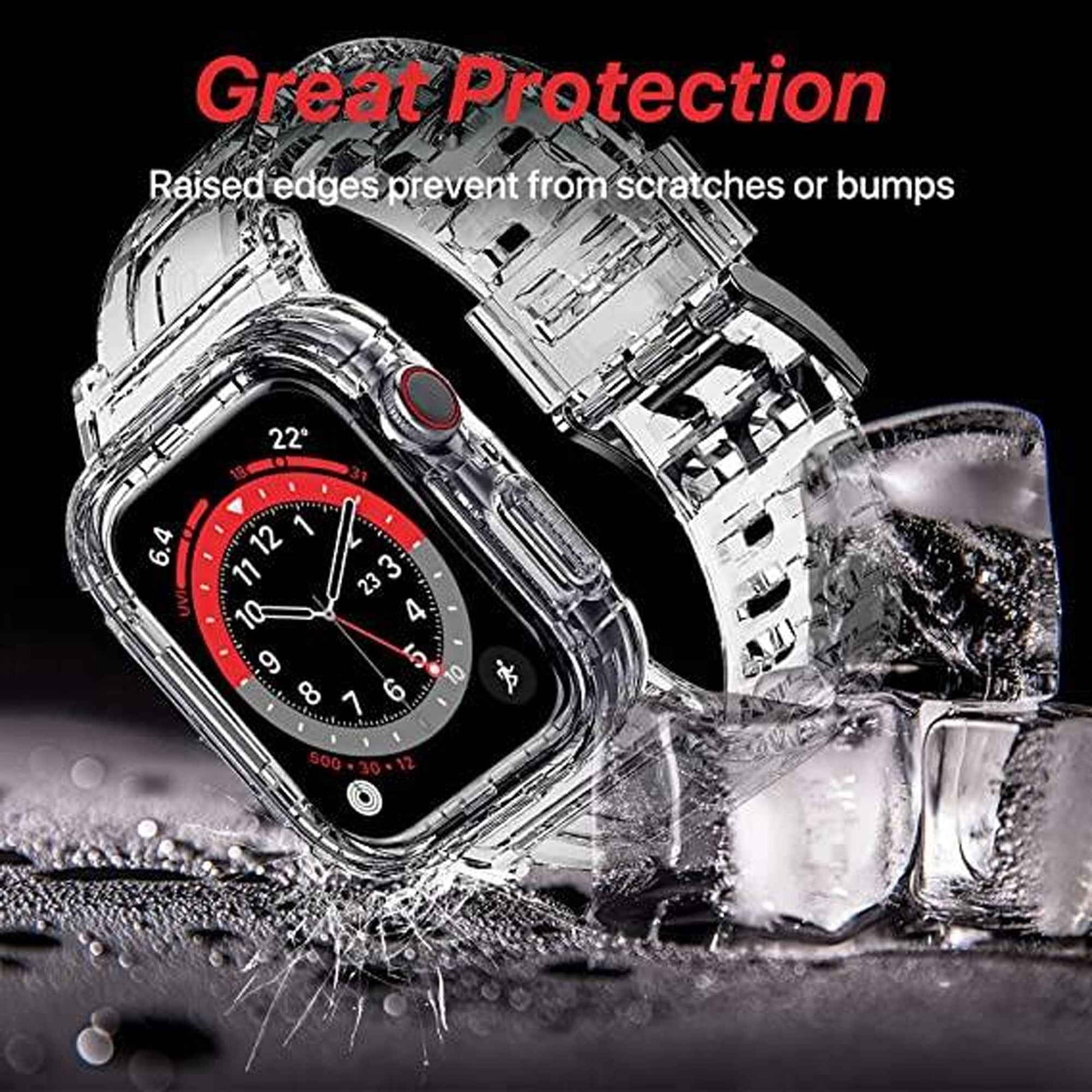 ITSKINS Spectrum Clear Combo ( Strap + Case ) for Apple Watch ( 41mm - 40mm ) Series 8 - SE2 - 7 - 6 - SE - 5 - 4 - Smoke (Barcode: 4894465269302 )