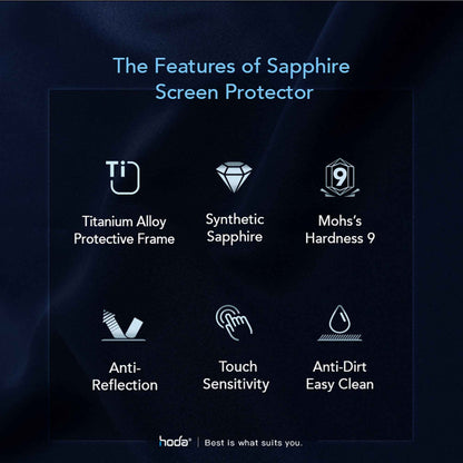 HODA Sapphire Watch Protector with Titanium Alloy Protective Frame for Apple Watch Ultra 49mm - Matte Silver (Barcode : 4711103548325 )