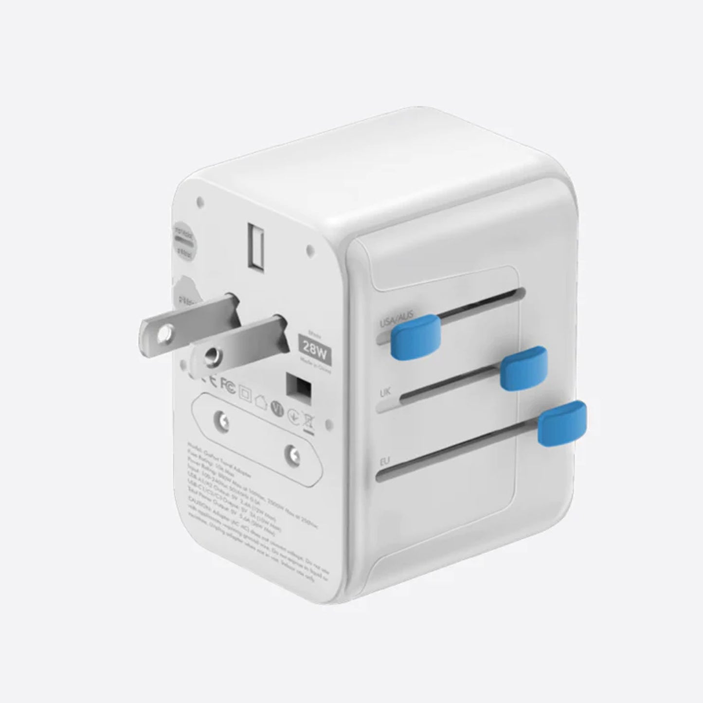 Energea GoPort Travel Adapter - 28W, 2 USB-A , 3 USB-C - Carry case included (Barcode : 6957879461682 )