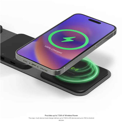Mophie Snap+ Multi-Device Travel Charger - MagSafe Compatible for iPhone & Android - Black ( Barcode: 840056162839 )