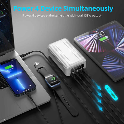 ZENDURE SuperTank Pro 26800mAh 100WPD Portable Power Bank - 4 Port - Laptop Phone Tablet Charge - Silver ( Barcode: 850015412752 )