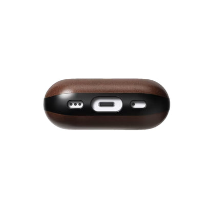 Nomad Modern Leather Horween Case for AirPods Pro 2 ( 2nd Gen ) - Rustic Brown - Forexengineer -Malaysia- 856500019970