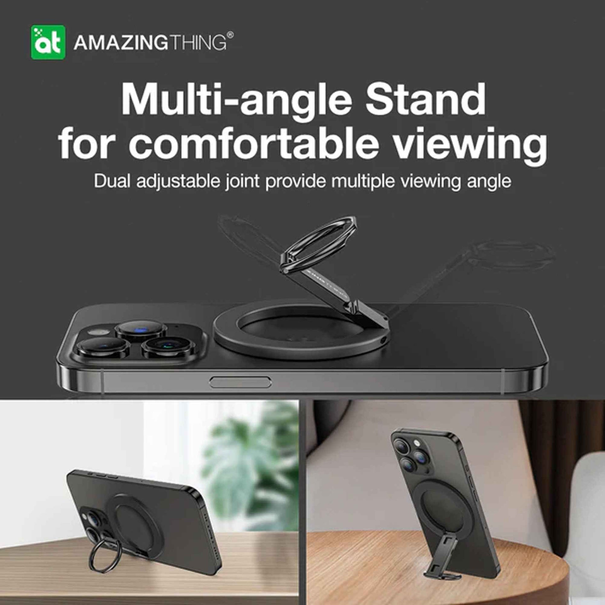 Amazingthing Titan Mag Magnetic Grip with Adjustable Stand - Space Gray (Barcode : 4892878077613 )