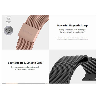 SwitchEasy Mesh Stainless Steel Loop for Apple Watch ALL Ultra & 42/44/45/49MM - Rose Gold (Barcode : 4895241108334 )