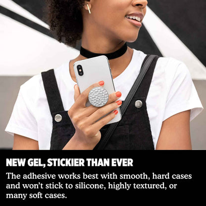 PopSockets PopGrip LUXE Swappable - Hammered Metal Silver